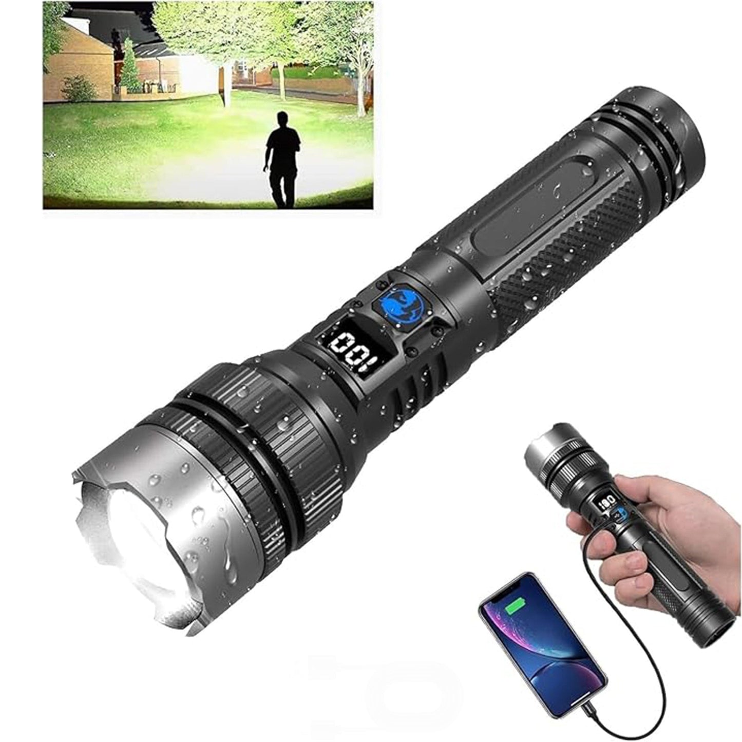 Super Bright Waterproof Flashlight with Telescoping Zoom