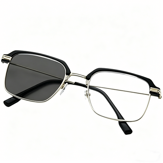 Modern Minimalist Smart-Zoom Reading Glasses UV Color-Changing & Blue Blocking Lens, Ultra-Light Metal Build