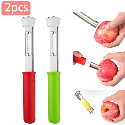 2Pcs Apple Corer and Peeler Tool, Fruit Vegetable Corer and Peeler Tool Stainless Steel