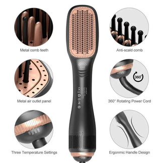 One-Step Hair Dryer and Styler, All-in-One Hair Brush Straightener