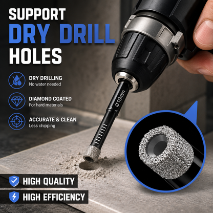 6 Pcs Diamond Drill Bits Set, 1/4 5/6 3/81/2 Inch Brazed Diamond Drill Bits