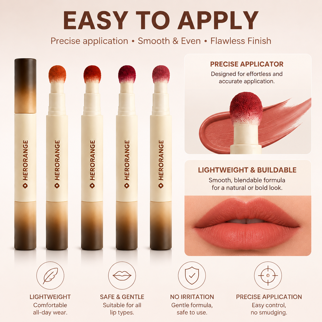 4-Piece Velvet Matte Lip Crayon Set - Waterproof,Kiss-Proof, and Smudge-Proof Lip Makeup Collection