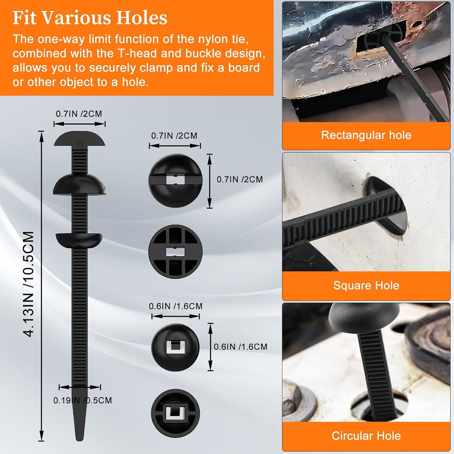 50/100 Pcs Heavy Duty Nylon Universal Cable Tie Buckle for Car, Upgraded Automotive Zipper Clips