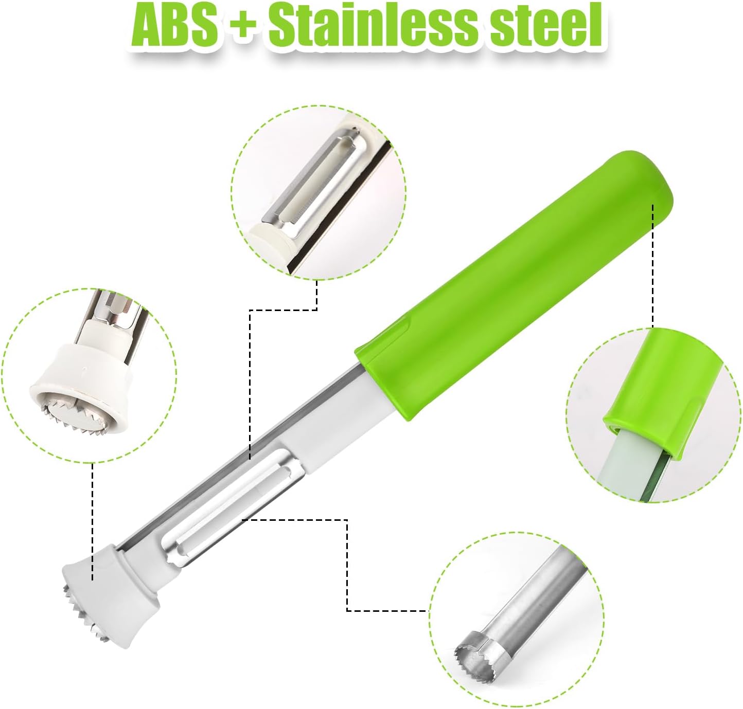 2Pcs Apple Corer and Peeler Tool, Fruit Vegetable Corer and Peeler Tool Stainless Steel