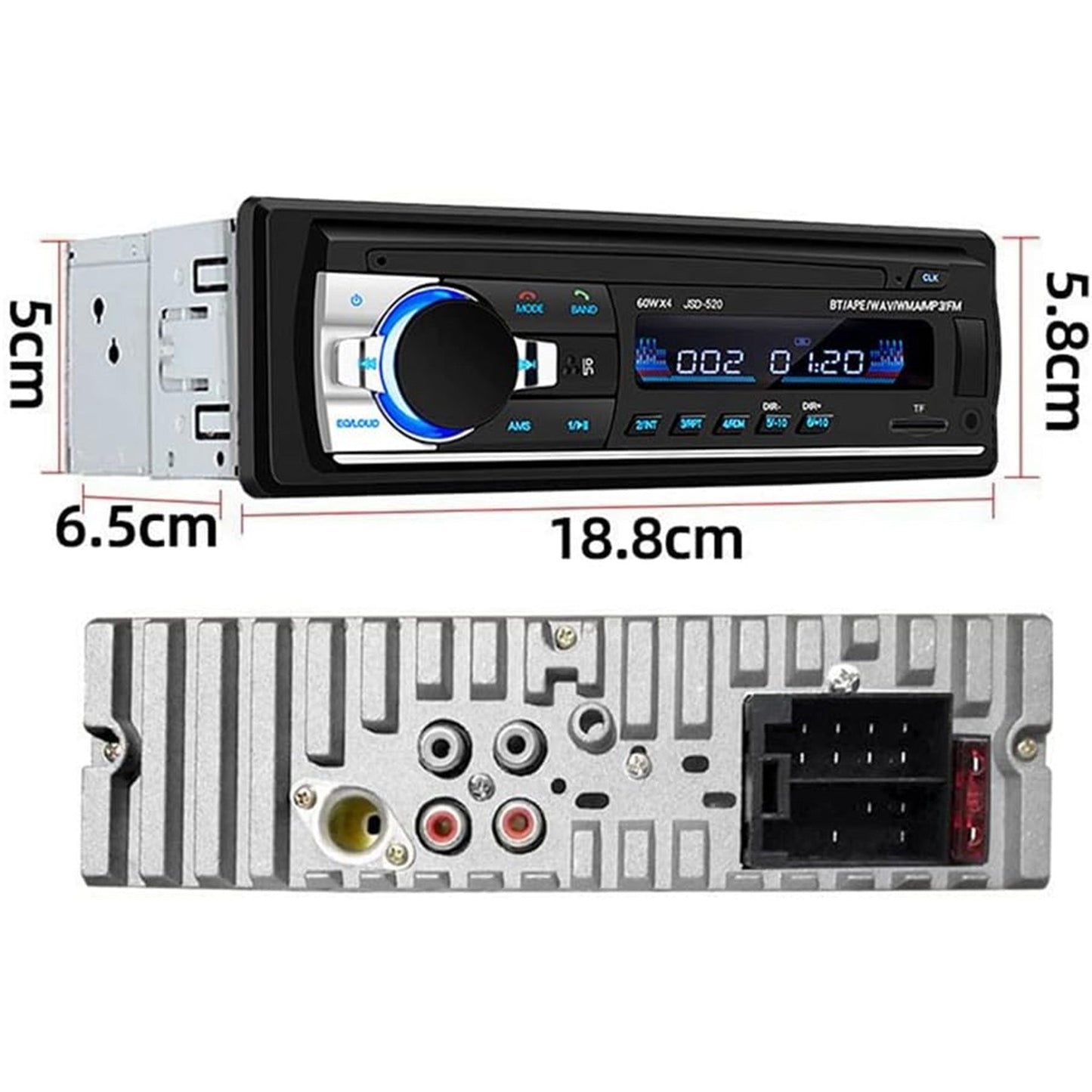 Car Radio Audio USB/SD/MP3 Player Bluetooth Receiver Hands-Free with Remote Control