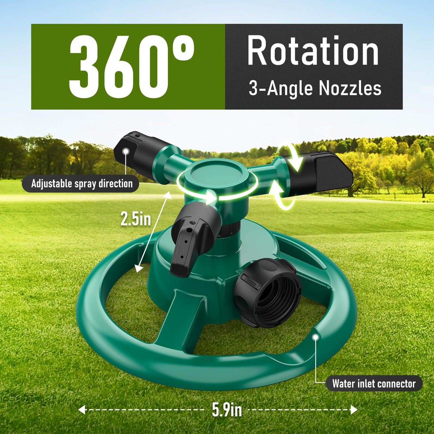 Automatic 360 Rotating  Lawn & Garden Sprinkler for Large Area Coverage