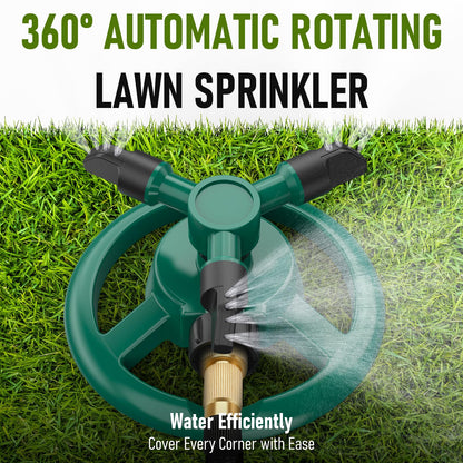 Automatic 360 Rotating  Lawn & Garden Sprinkler for Large Area Coverage