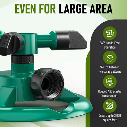 Automatic 360 Rotating  Lawn & Garden Sprinkler for Large Area Coverage