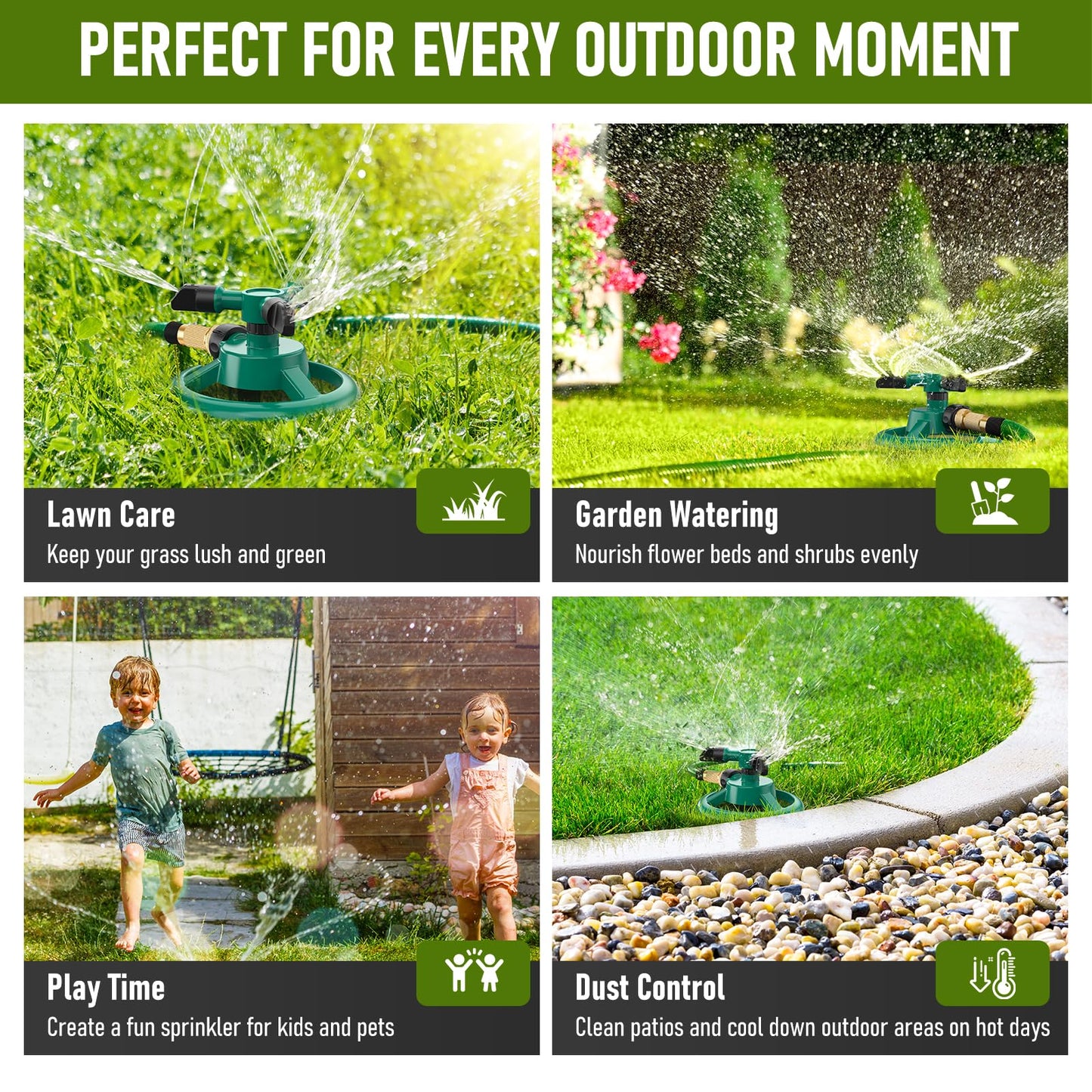 Automatic 360 Rotating  Lawn & Garden Sprinkler for Large Area Coverage