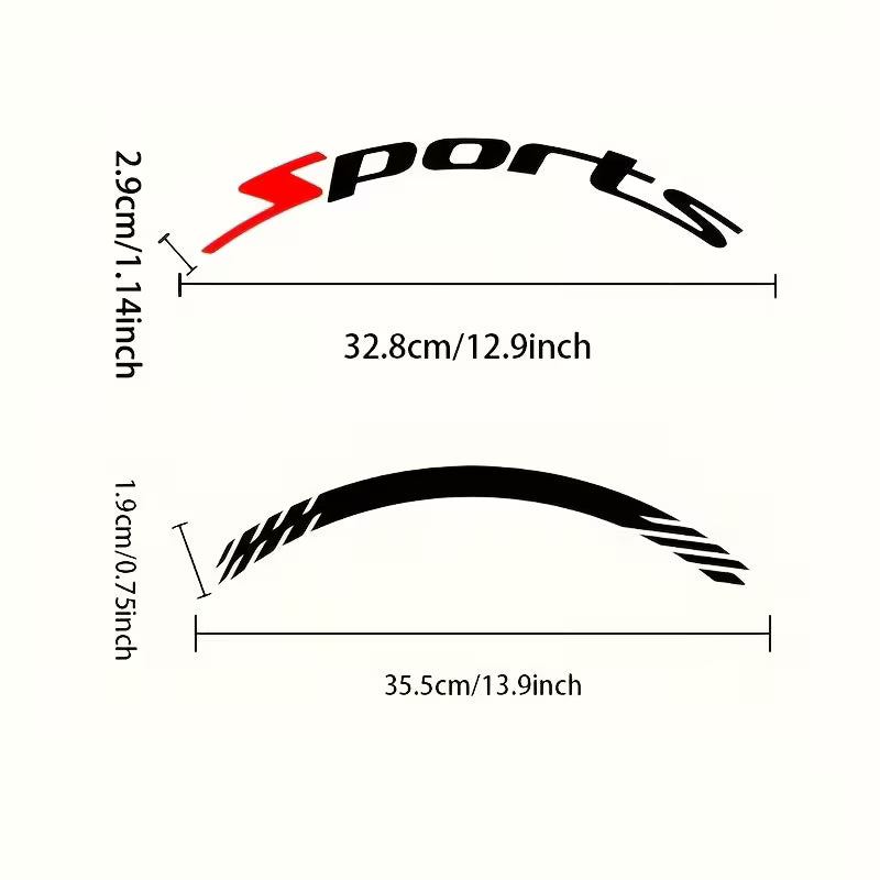 4 Piece Set Car Motorcycle Tire Decoration Stickers