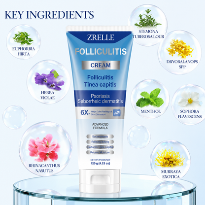 Folliculitis Cream | Soothes & Helps Clear Bumps on Scalp, Face, Body & Butt | for Ingrown Hairs, Razor Bumps & Acne | 120g (01)