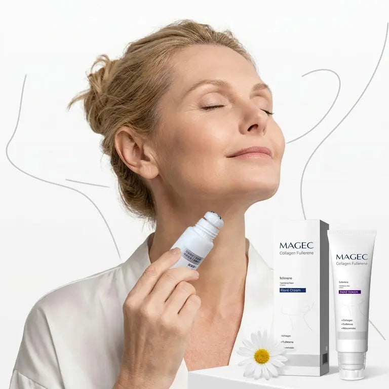 【BUY 1 GET 1 FREE】Reduces Wrinkles and Double Chin,Five Rollers for All Around Massage,Collagen Neck Cream,RelievesEdema,Suitable for Wrinkled Skin,with HyaluronicAcid,VitaminC+E , Body Care,