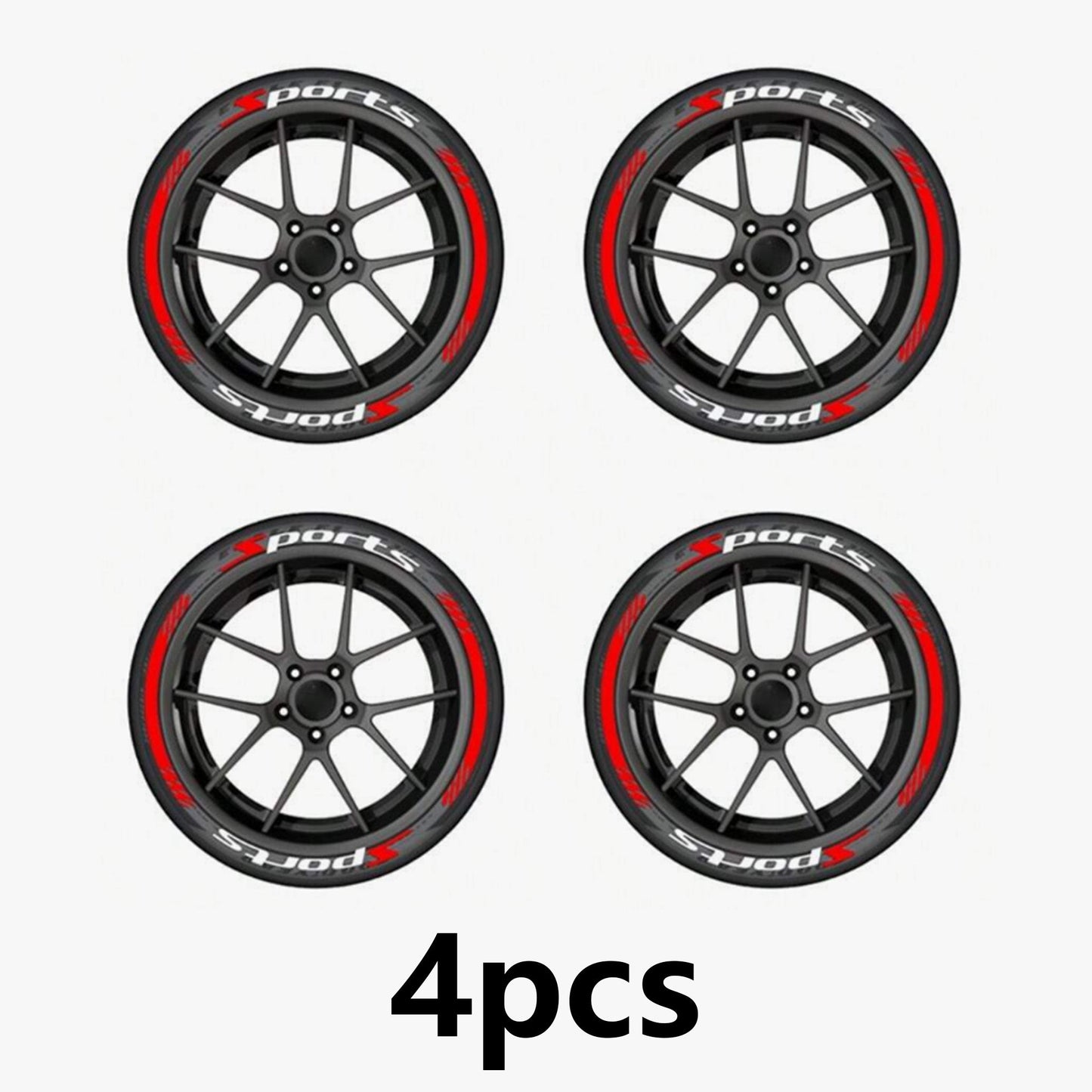 4 Piece Set Car Motorcycle Tire Decoration Stickers
