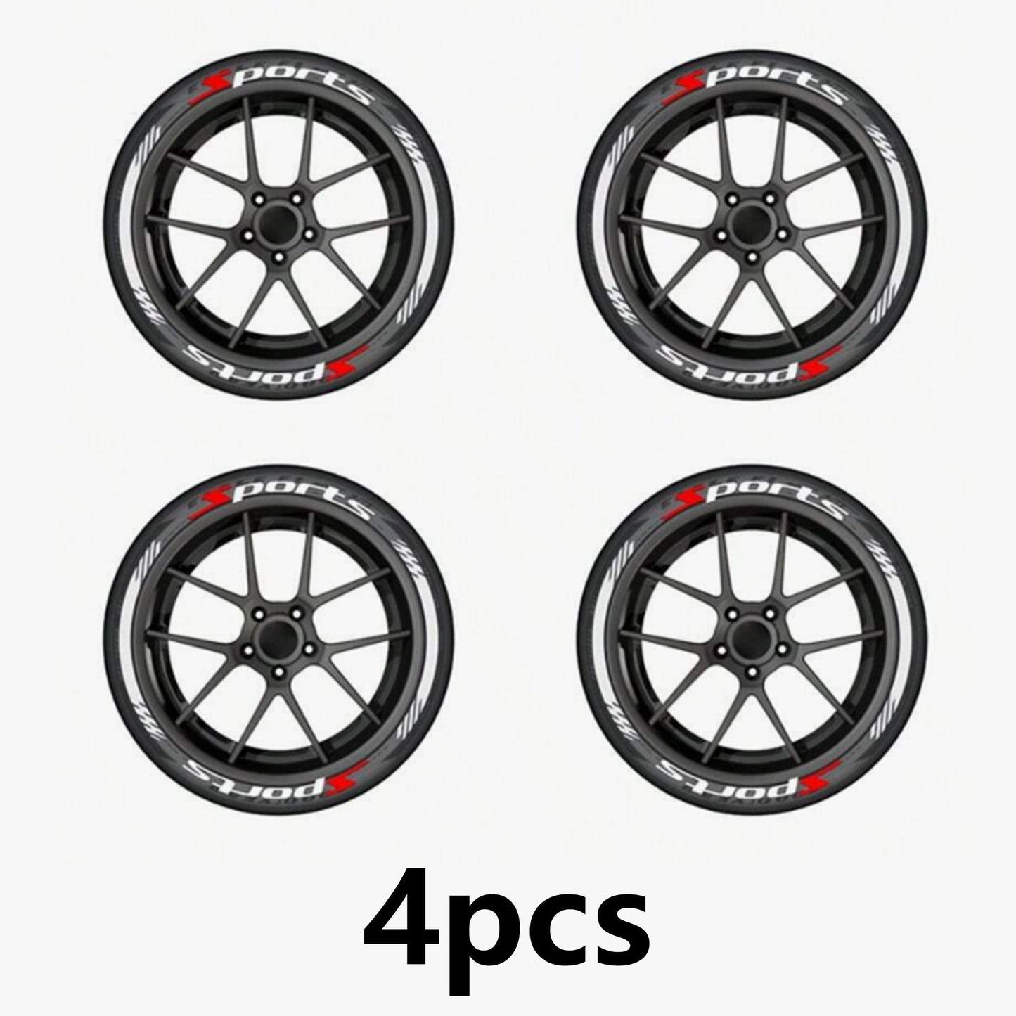 4 Piece Set Car Motorcycle Tire Decoration Stickers