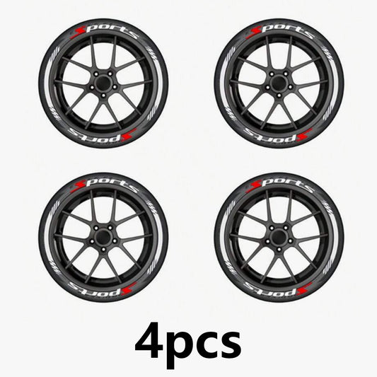 4 Piece Set Car Motorcycle Tire Decoration Stickers