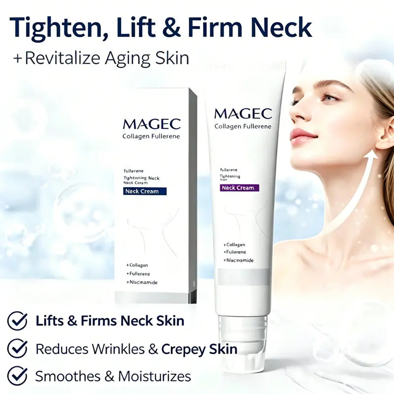 【BUY 1 GET 1 FREE】Reduces Wrinkles and Double Chin,Five Rollers for All Around Massage,Collagen Neck Cream,RelievesEdema,Suitable for Wrinkled Skin,with HyaluronicAcid,VitaminC+E , Body Care,