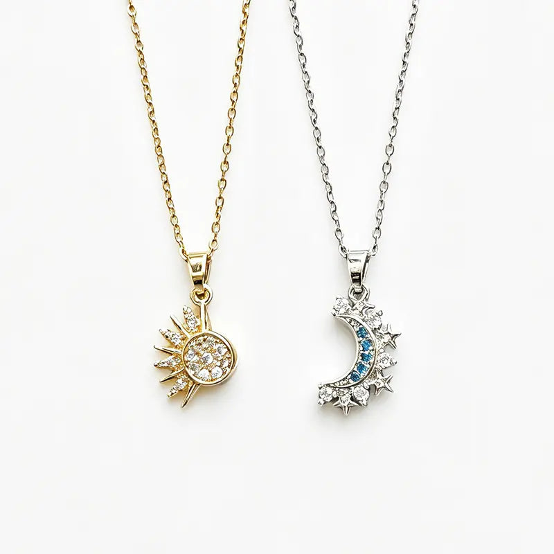 Sun and Moon Bracelet Set for bestfriend, sister gift,Stackable Gold Sun & Blue Moon Bracelet, Matching Couple/Friendship/sister Jewelry necklace