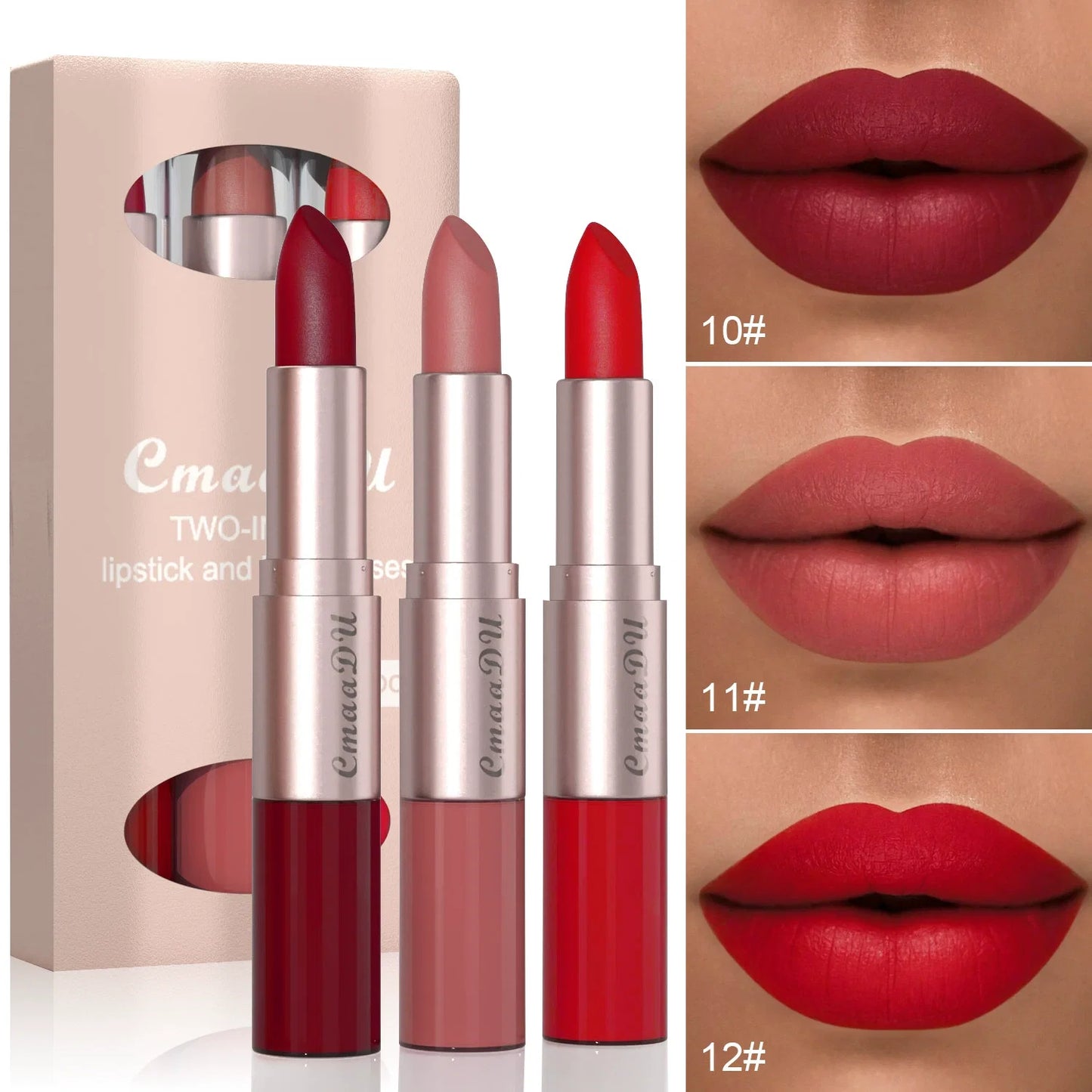 Long-Lasting Lipstick & Lip Glaze Set – Dual-Ended Design