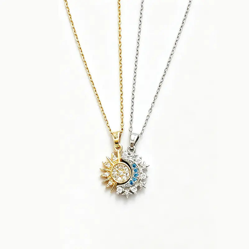 Sun and Moon Bracelet Set for bestfriend, sister gift,Stackable Gold Sun & Blue Moon Bracelet, Matching Couple/Friendship/sister Jewelry necklace