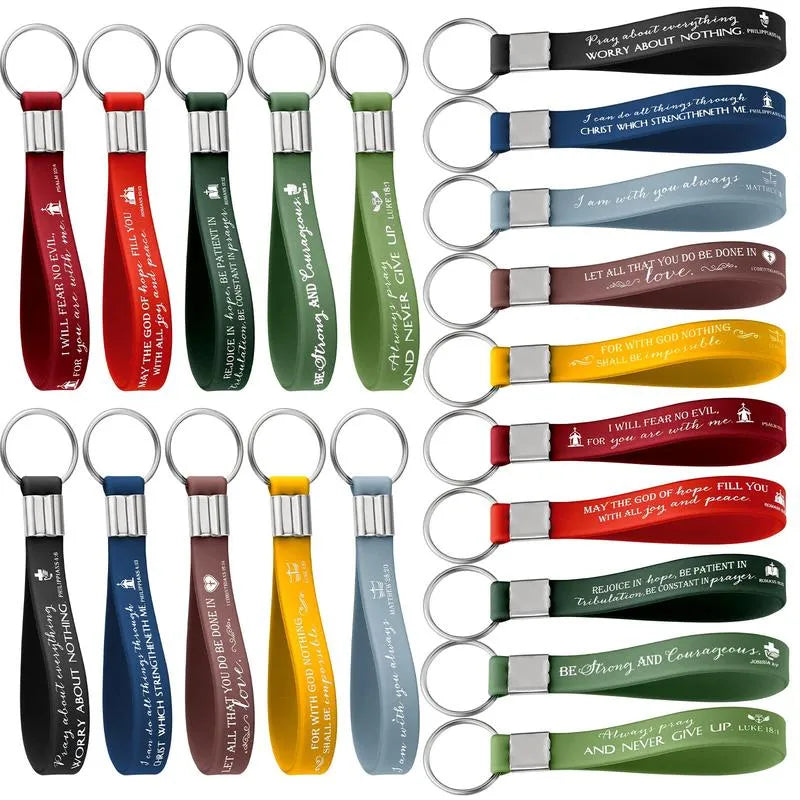 🔥✨24/36/100Pcs Bible Verse Keychain Christian Trendy Keychain Wristlet