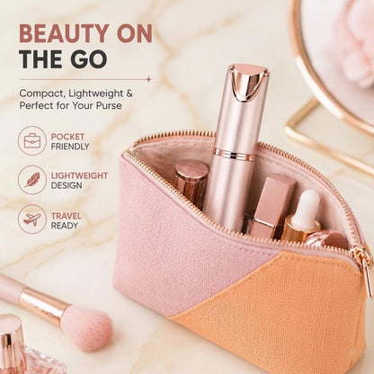 2 in 1 Facial & Eyebrow Hair Trimmer for Women, Rechargeable Face Razor, Lip & Peach Fuzz Remover, Precision Eyebrow Shaper