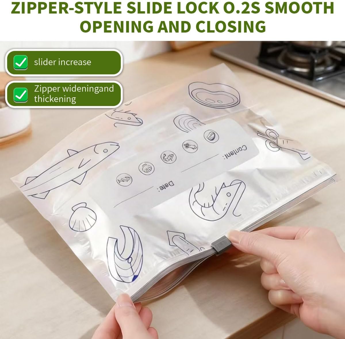 30Pcs Reusable Aluminum Foil Sealable Storage Bags with Zipper For Meat Fruit