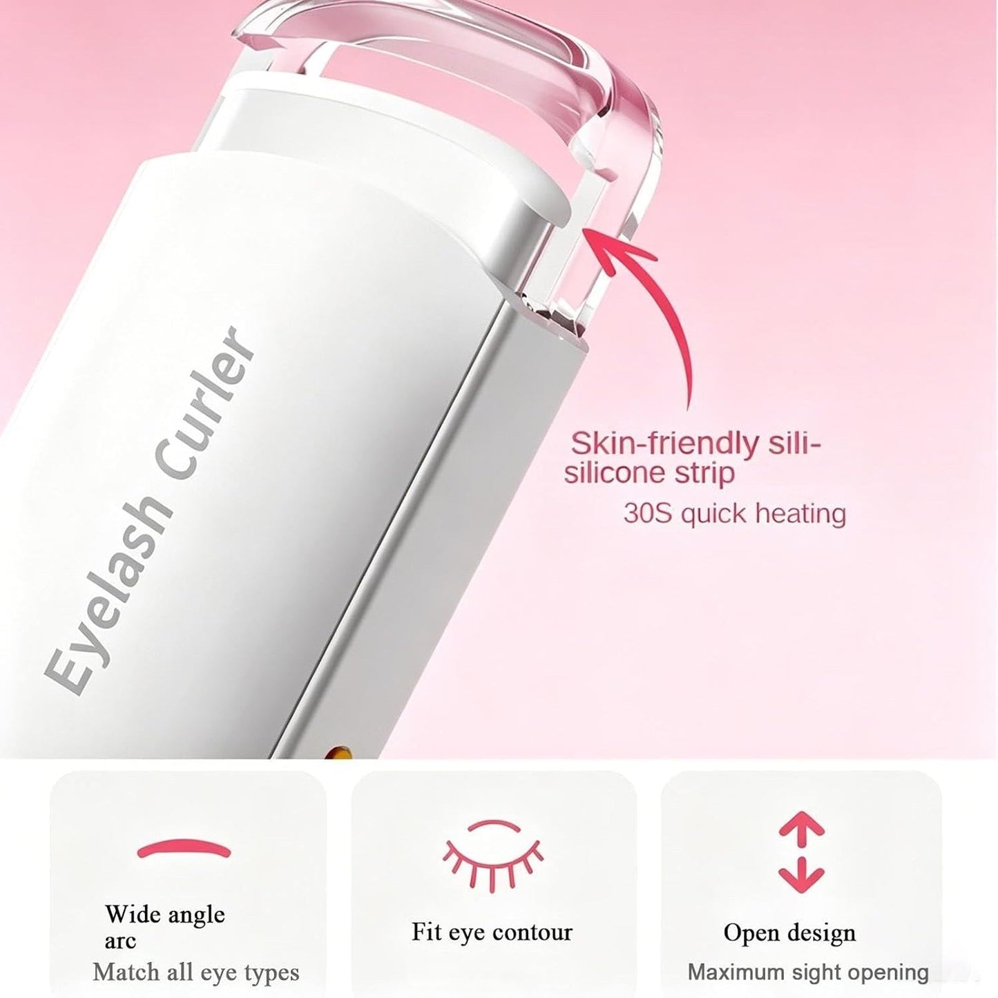 Rechargeable Heated Eyelash Curler for Long-Lasting Curl