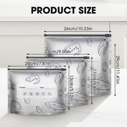 30Pcs Reusable Aluminum Foil Sealable Storage Bags with Zipper For Meat Fruit