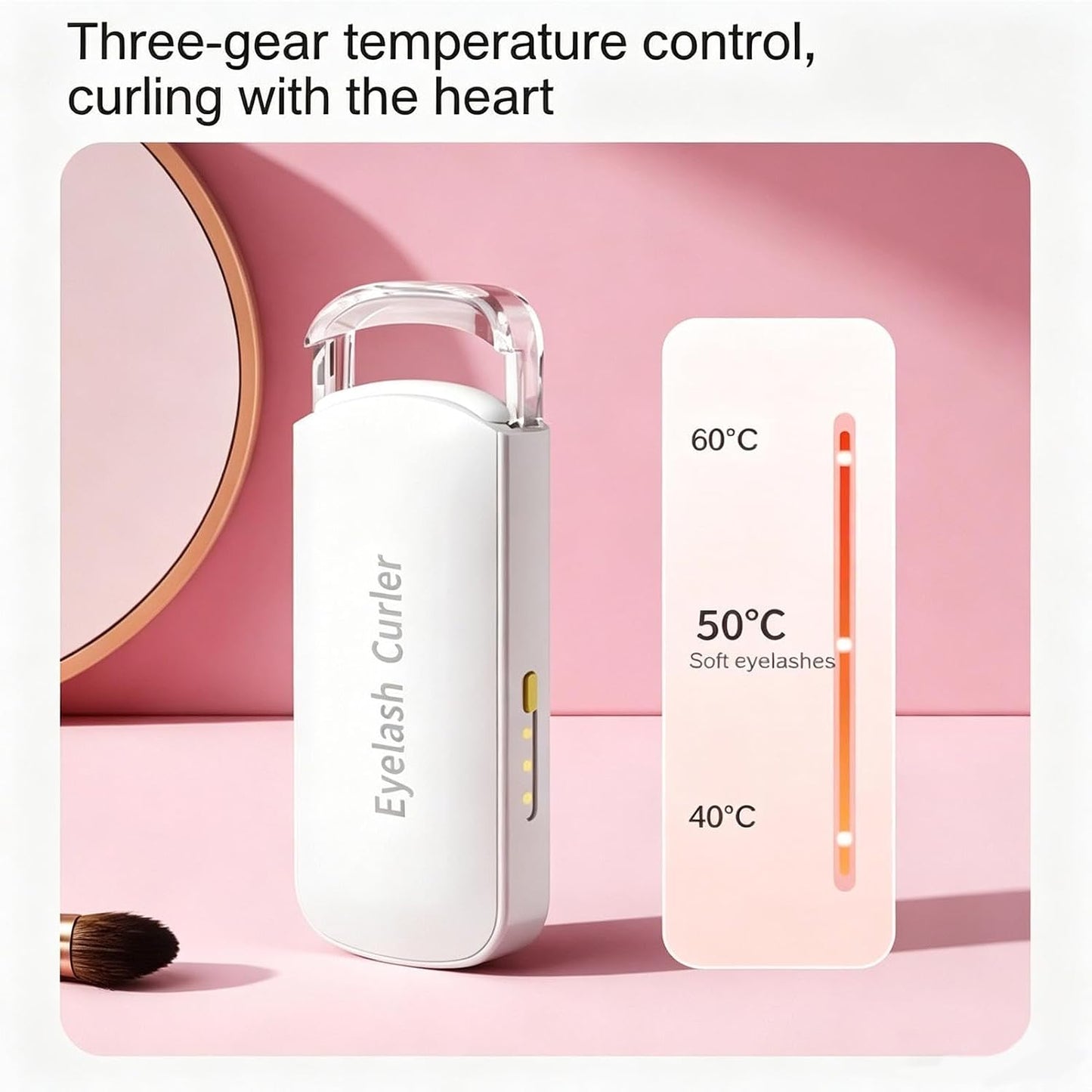 Rechargeable Heated Eyelash Curler for Long-Lasting Curl