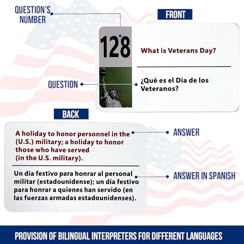 Flashcards for the United States Citizenship Exam (2026)