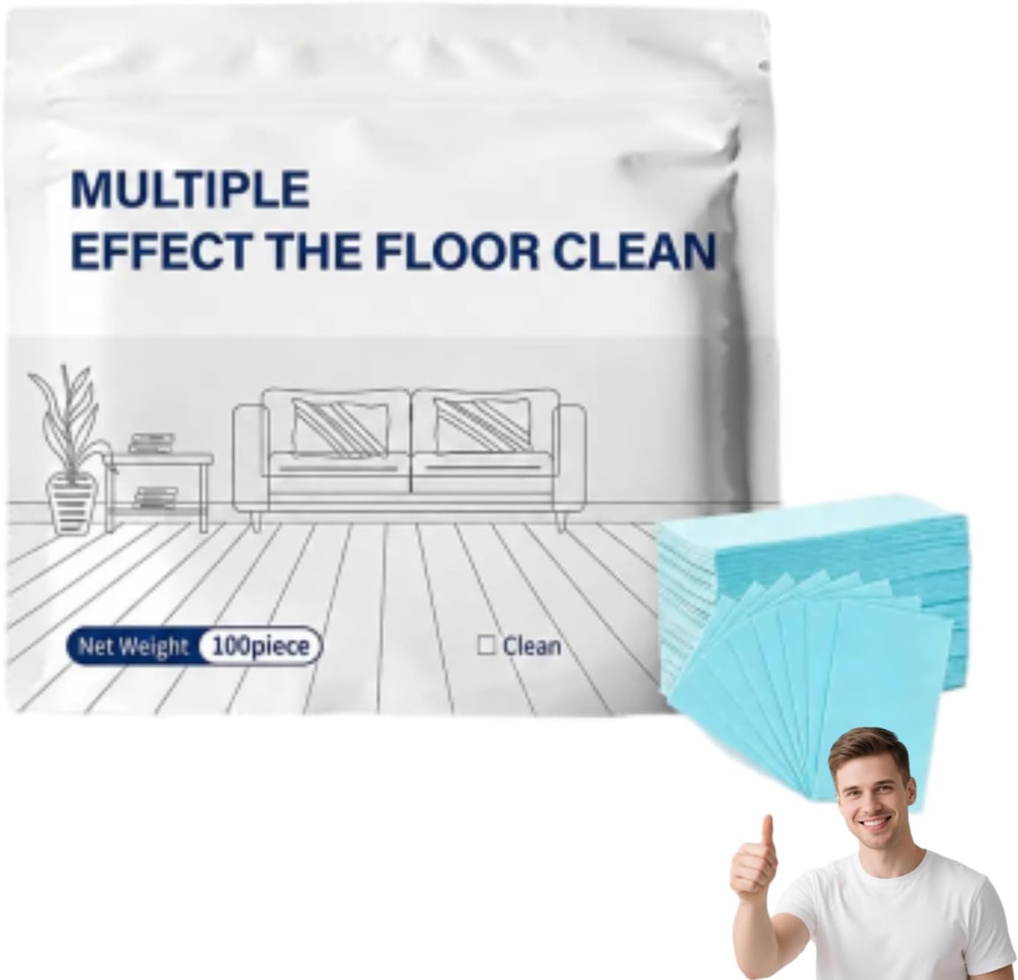 100 Piece Multi-Effect Multi-Material Floor Cleaning Sheets