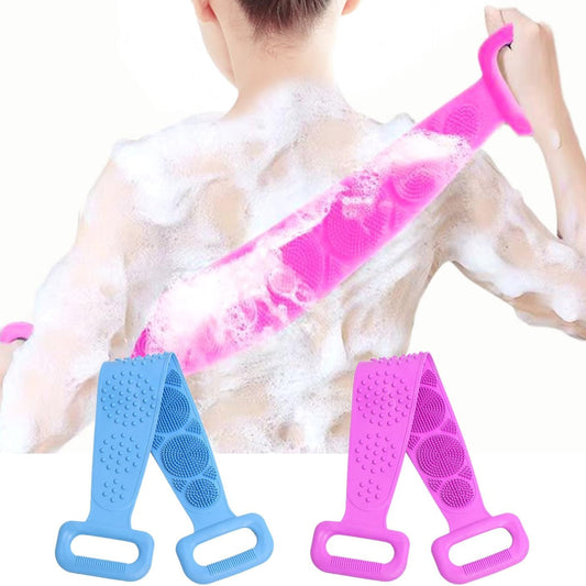 2Pack Long Silicone Exfoliating Bath Brush with Handles