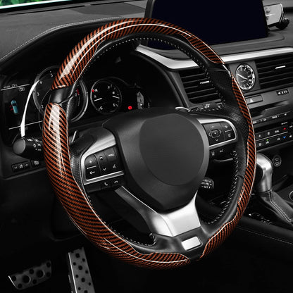 Carbon Fiber Steering Wheel Covers 3 Piece Clip on Steering Wheel Cover