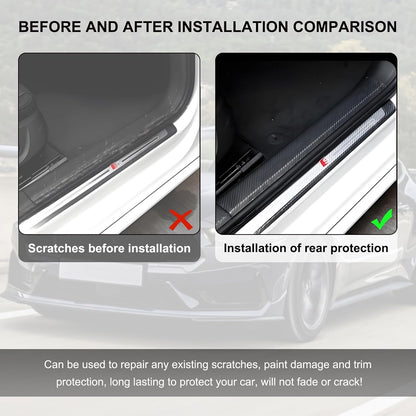 Car 3D Carbon Fiber Vinyl Tape, Anti-Scratch Self Adhesive Door Entry Guards Vinyl Overlay Wrap Roll