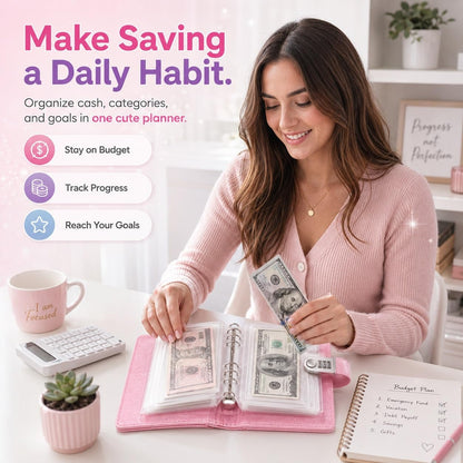 Cash Savings Binder with 3-Digit Combination Lock 100-Page