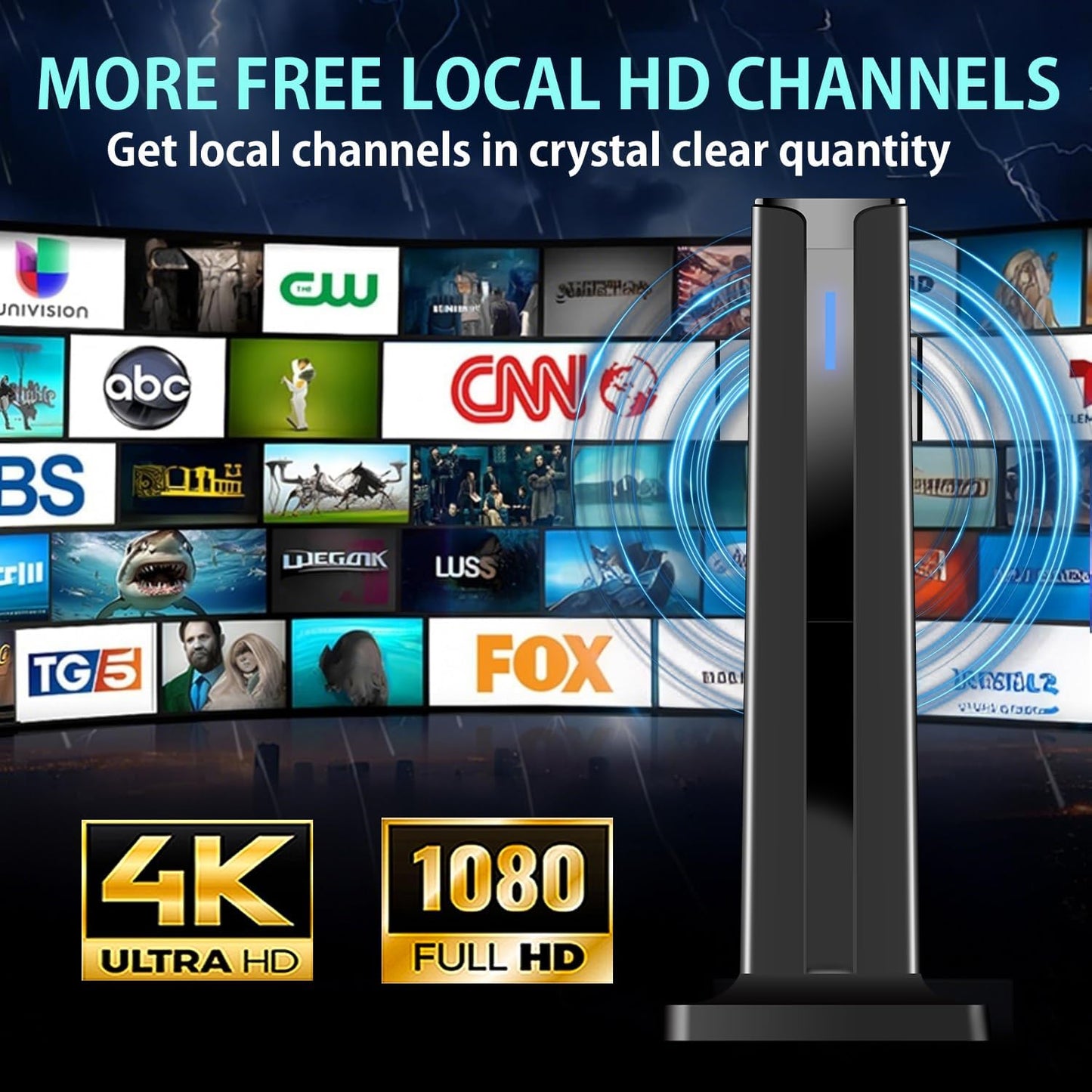 Digital TV Antenna | Support 4K 1080p&Long Range Reception