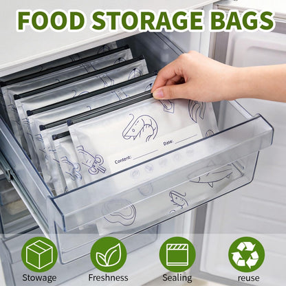 30Pcs Reusable Aluminum Foil Sealable Storage Bags with Zipper For Meat Fruit