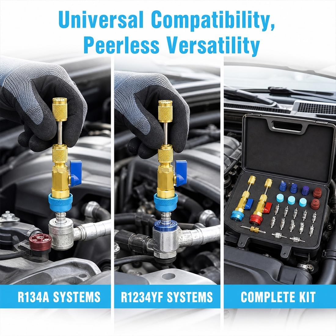 R134A Valve Core Remover Installer, High Low Pressure AC Valve Core Tool