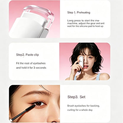 Rechargeable Heated Eyelash Curler for Long-Lasting Curl