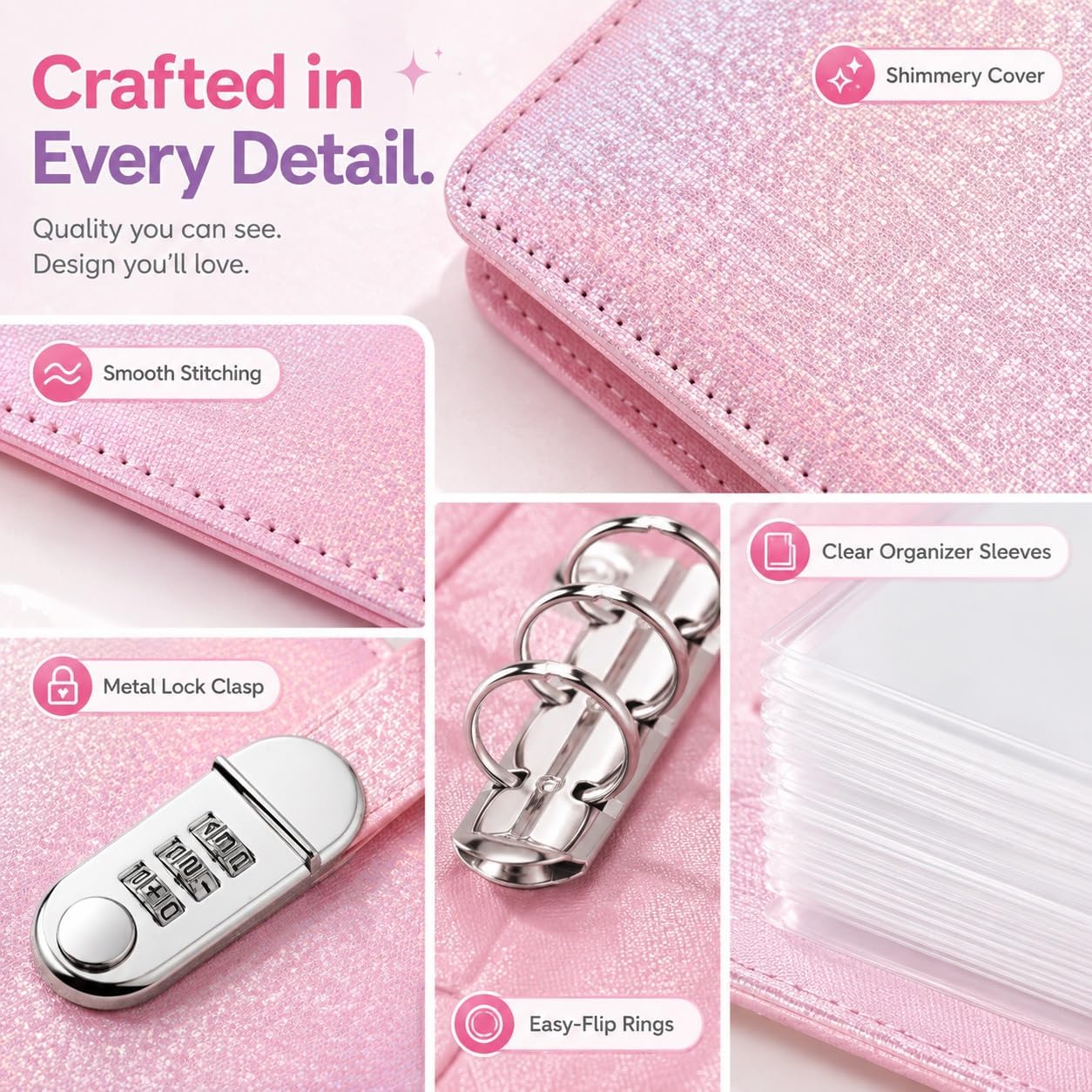 Cash Savings Binder with 3-Digit Combination Lock 100-Page