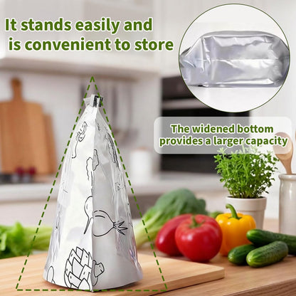 30Pcs Reusable Aluminum Foil Sealable Storage Bags with Zipper For Meat Fruit