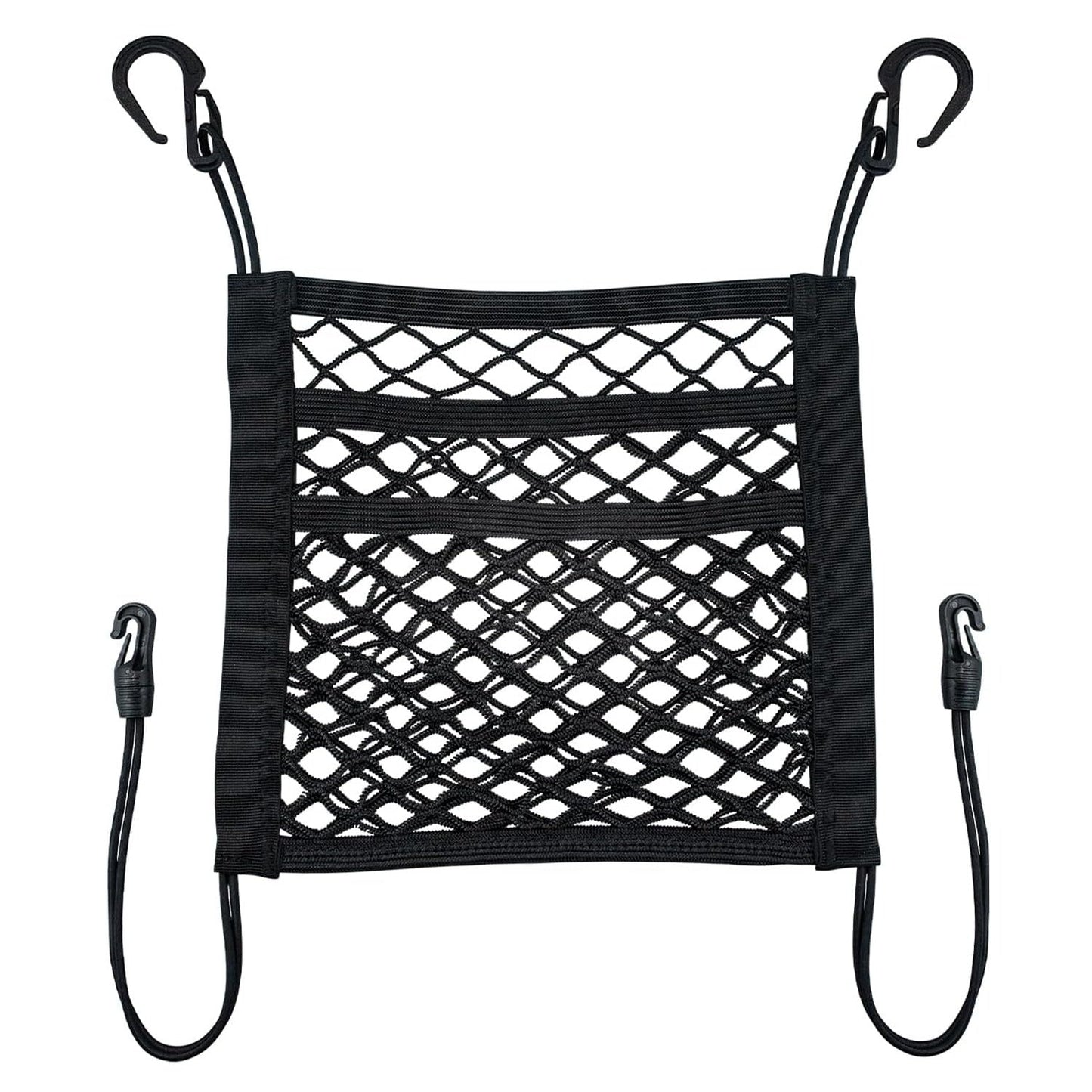 Elastic 3-Layer Mesh Storage Net for Between Car Seats