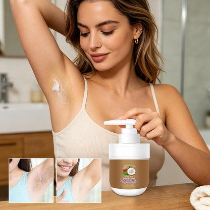 Facial Hair Removal Cream with Coconut Oil, 100g – Gentle Depilatory Cream for Face, Body, Bikini Area, Legs, Underarms, Chest, Back, Stomach, Upper Lip, Chin & Eyebrows
