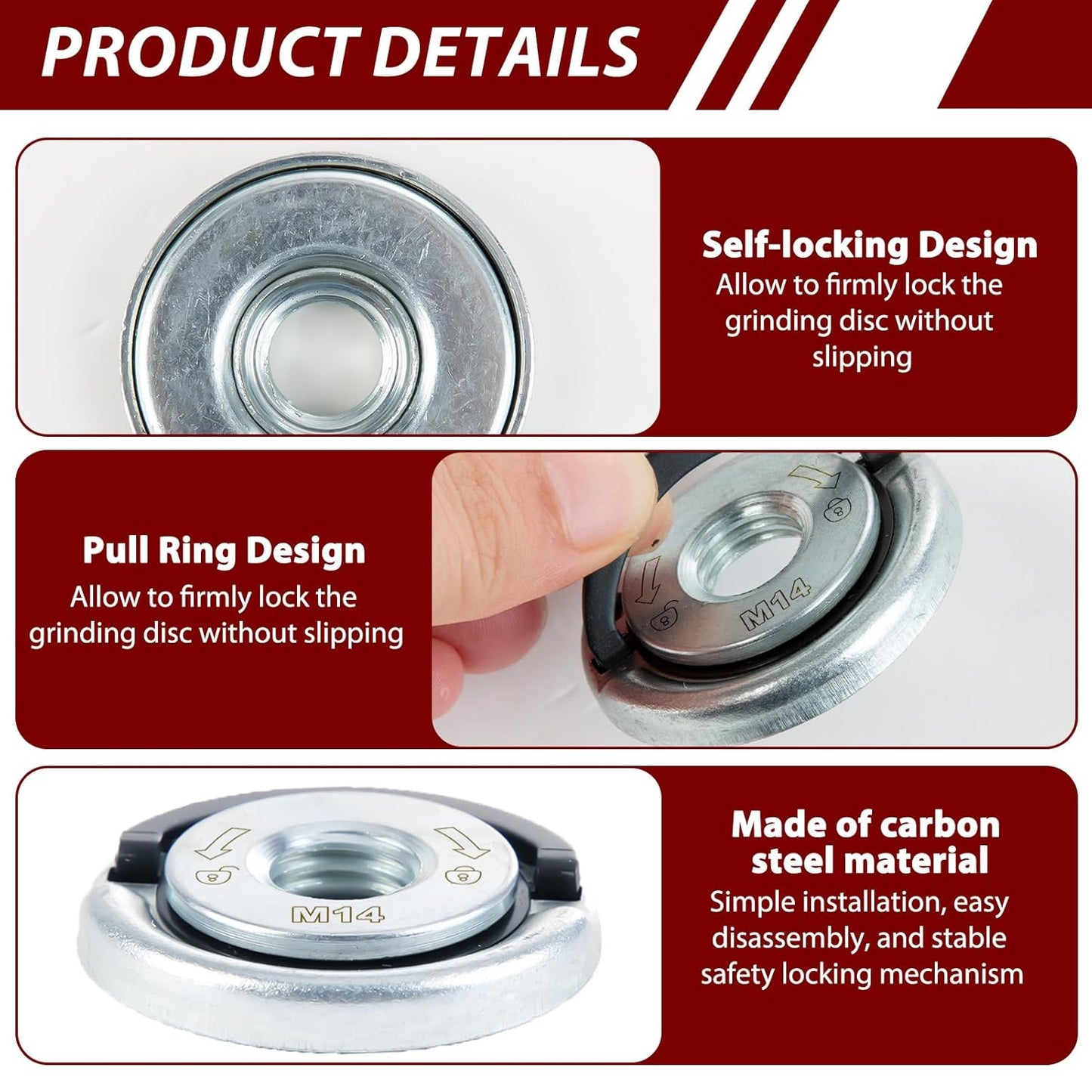 Quick Installation M10/M14 Thread Self-locking Pressure Plate for Angle Grinder