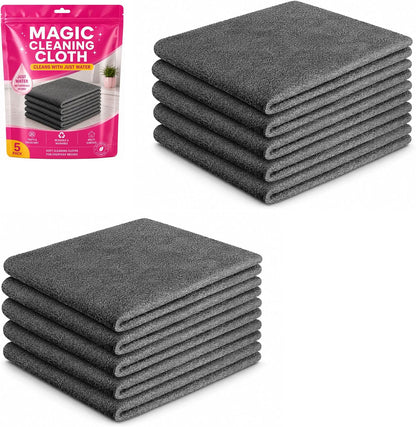 Magic Cleaning Cloths, Thickened Streak-Free Microfiber Towels Cleaning Cloth (5 Pcs, 11.8 * 15.7in)