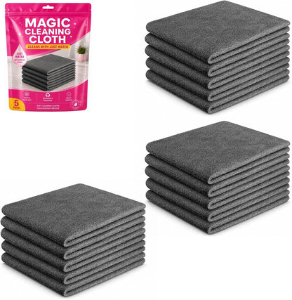 Magic Cleaning Cloths, Thickened Streak-Free Microfiber Towels Cleaning Cloth (5 Pcs, 11.8 * 15.7in)