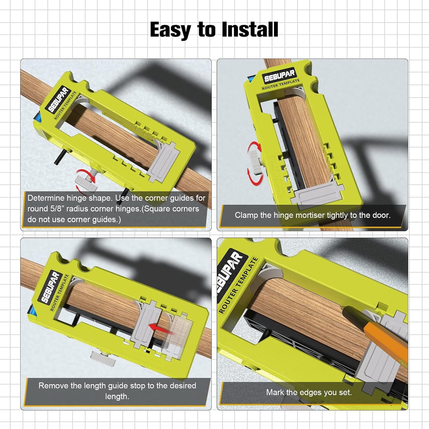 Router Template Fits for Door Hinges from 3” to 5” Length