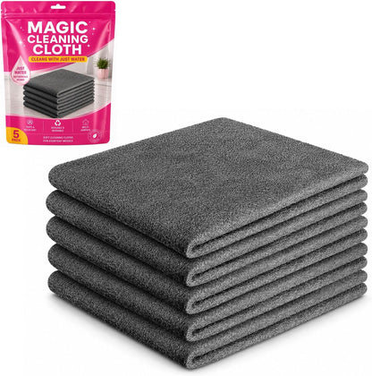 Magic Cleaning Cloths, Thickened Streak-Free Microfiber Towels Cleaning Cloth (5 Pcs, 11.8 * 15.7in)