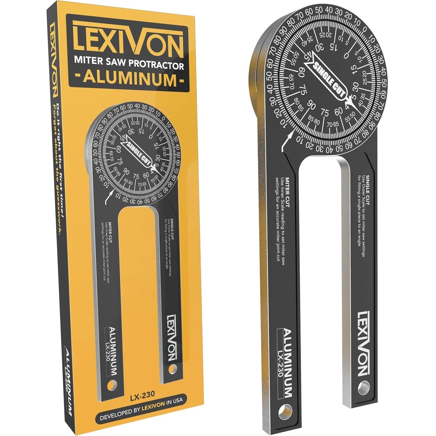 7-Inch Rust Proof Angle Finder Featuring Precision Laser Engraved Scales
