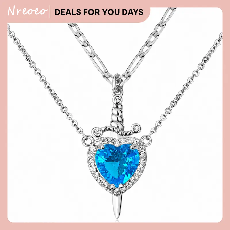Shared Bond Heart & Sword Necklace Set. Keep One Share One, 14K Gold Plated CZ Pendant Jewelry Gift for Best Friends Sisters Couples & Loved Ones